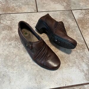 Earth Origins Brown Leather Comfort Loafers Womens 7.5